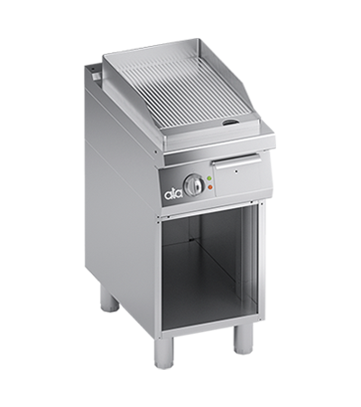 Grill electric linia 700 SOLUTION/ Gratar profesional cu suprafata striata si dulap deschis ATA