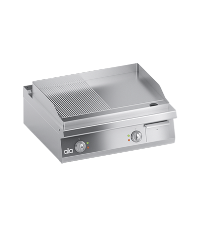 Grill electric linia 700 SOLUTION/ Gratar profesional model banc dublu cu suprafata neteda si striata ATA