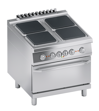 Masina de gatit linia 900 PERFORMANCE/ Aragaz profesional electric 4 arzatoare si cuptor electric 2/1GN ATA