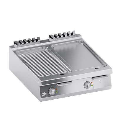 Grill electric linia 900 PERFORMANCE/ Gratar profesional dublu model banc cu suprafata neteda si striata ATA