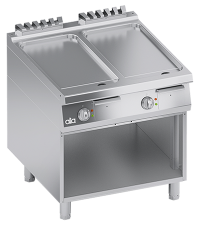 Grill electric linia 900 PERFORMANCE/ Gratar profesional dublu cu suprafata neteda si dulap deschis ATA