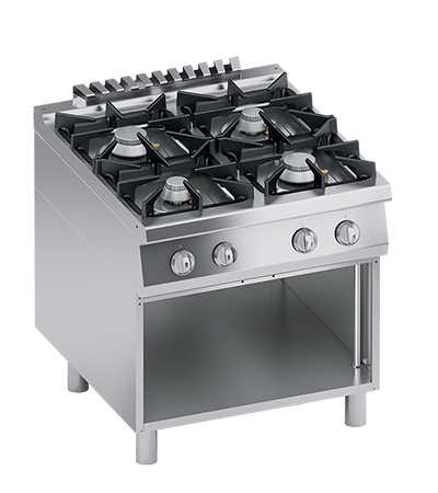 Masina de gatit linia 900 PERFORMANCE/ Aragaz profesional alimentare gaz 4 arzatoare si dulap deschis ATA
