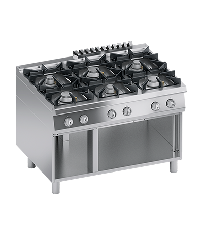Masina de gatit linia 900 PERFORMANCE/ Aragaz profesional alimentare gaz 6 arzatoare si dulap deschis ATA