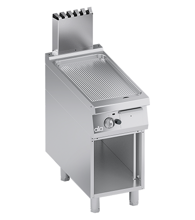 Grill alimentare gaz linia 900 PERFORMANCE/ Gratar profesional cu suprafata striata si dulap deschis ATA