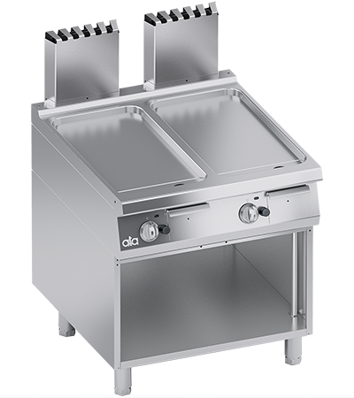 Grill alimentare gaz linia 900 PERFORMANCE/ Gratar profesional dublu cu suprafata neteda si dulap deschis ATA