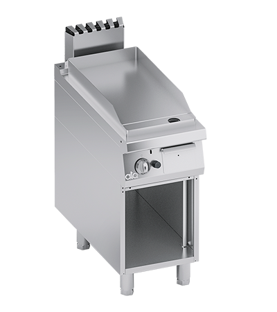 Grill alimentare gaz linia 900 SOLUTION/ Gratar profesional cu suprafata neteda si dulap deschis ATA
