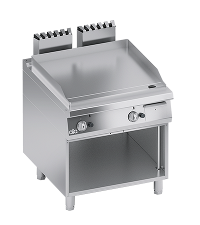 Grill alimentare gaz linia 900 SOLUTION/ Gratar profesional dublu cu suprafata neteda si dulap deschis ATA