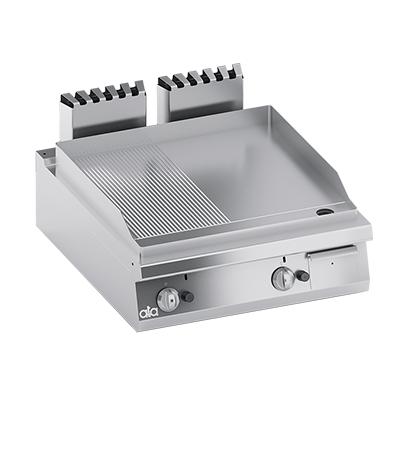 Grill alimentare gaz linia 900 SOLUTION/ Gratar profesional model banc dublu cu suprafata neteda si striata ATA