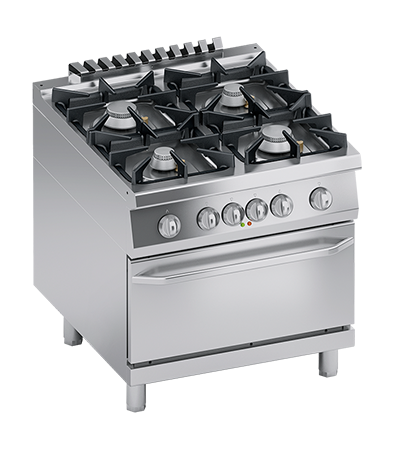 Masina de gatit linia 900 PERFORMANCE/ Aragaz profesional alimentare gaz 4 arzatoare si cuptor electric GN 2/1 ATA