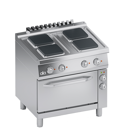 Masina de gatit linia 700 PERFORMANCE/ Aragaz profesional electric 4 arzatoare patrate si cuptor electric ventilat 1/1GN ATA