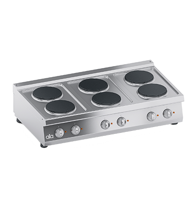 Masina de gatit linia 700 PERFORMANCE/ Aragaz profesional electric 6 arzatoare rotunde model de banc ATA