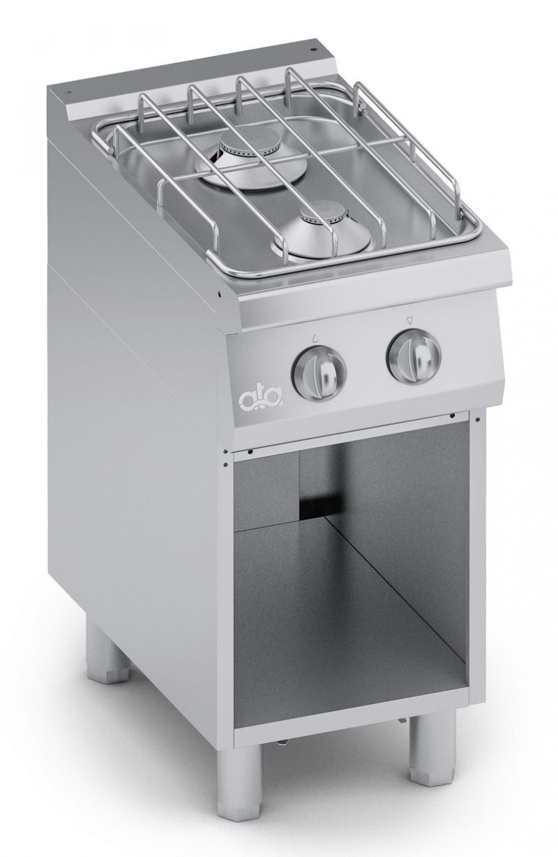 Masina de gatit linia 700 SOLUTION / Aragaz profesional alimentare gaz 2 arzatoare si suport deschis ATA