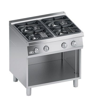 Masina de gatit linia 700 PERFORMANCE / Aragaz profesional alimentare gaz 4 arzatoare si suport deschis ATA