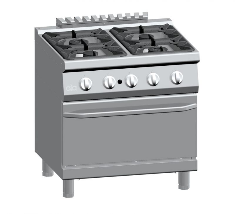 Masina de gatit Linia 700 PERFORMANCE/ Aragaz profesional cu 4 arzatoare si cuptor gaz GN 2/1 ATA