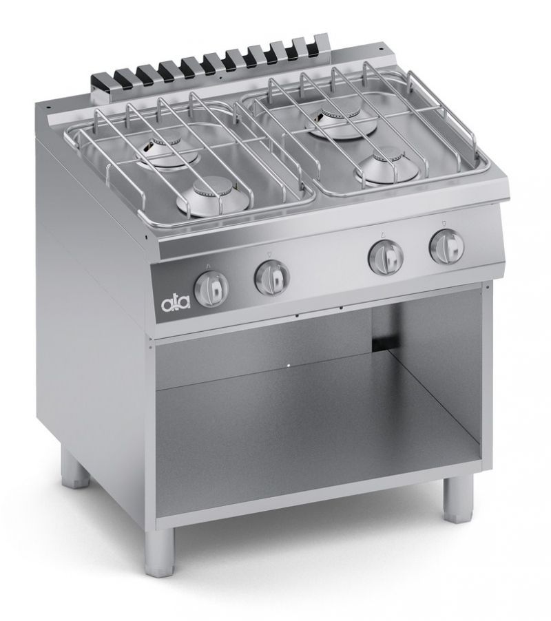 Masina de gatit linia 700 SOLUTION / Aragaz profesional alimentare gaz 4 arzatoare si suport deschis ATA