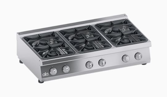 Masina de gatit linia 700 PERFORMANCE / Aragaz profesional alimentare gaz 6 arzatoare model de banc ATA