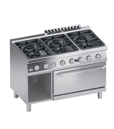 Masina de gatit linia 700 PERFORMANCE / Aragaz profesional cu 6 arzatoare si cuptor gaz GN 2/1 ATA