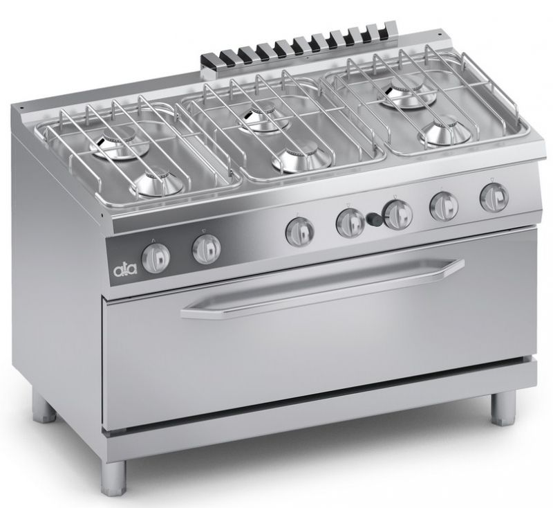Masina de gatit linia 700 SOLUTION / Aragaz profesional cu 6 arzatoare si cuptor gaz ATA MAXI