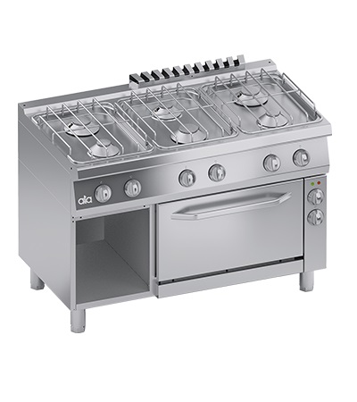 Masina de gatit linia 700 SOLUTION / Aragaz profesional cu 6 arzatoare si cuptor gaz GN 2/1 ATA