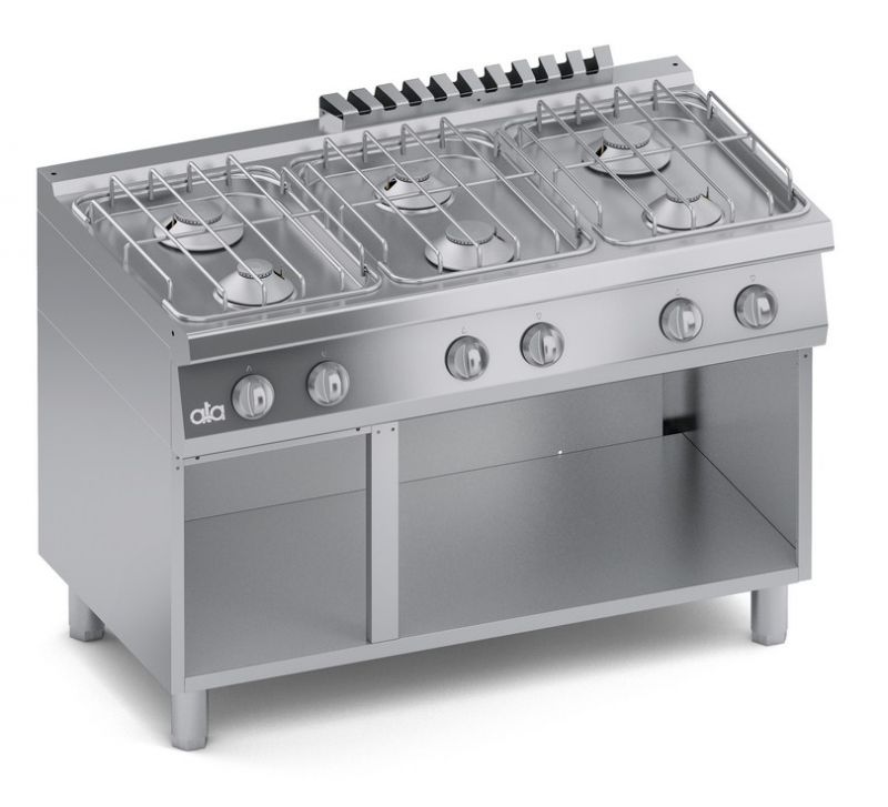 Masina de gatit linia 700 SOLUTION / Aragaz profesional alimentare gaz 6 arzatoare si suport deschis ATA
