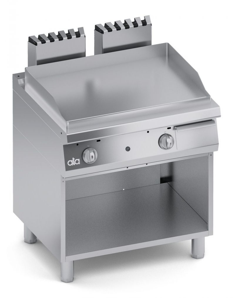 Grill dublu alimentare gaz Linia 700 SOLUTION / Gratar profesional dublu cu suport deschis suprafata neteda ATA
