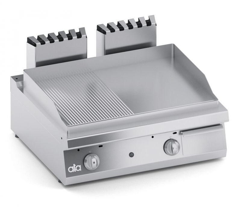 Grill dublu mixt alimentare gaz Linia 700 SOLUTION / Gratar profesional dublu model de banc suprafata mixta neteda/striata ATA