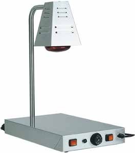 Banc de pastrare la cald a farfuriilor tip lampa cu infrarosii.