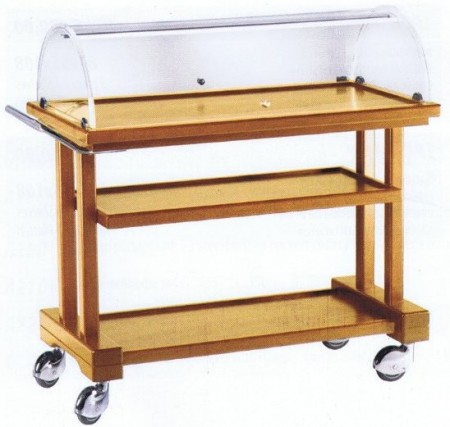 Carucior pentru aperitive 3 rafturi cu capac 1150x550 mm