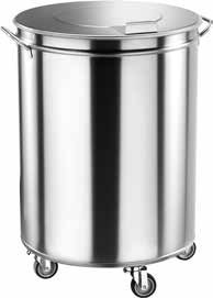 Container pentru deseuri cilindric pe roti de 100 lt.