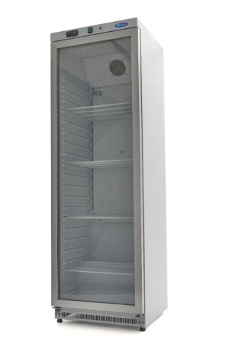 Frigider 400L alb cu usa de sticla Maxima