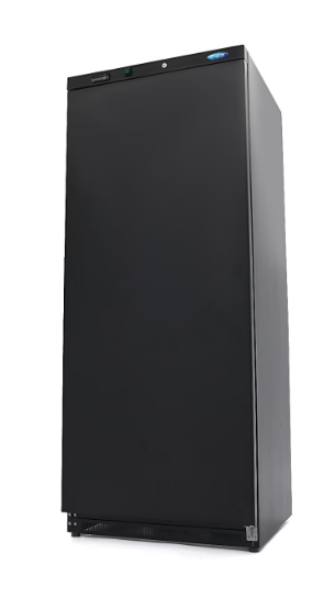 Frigider 600L negru cu ghidaje pentru tavi Maxima