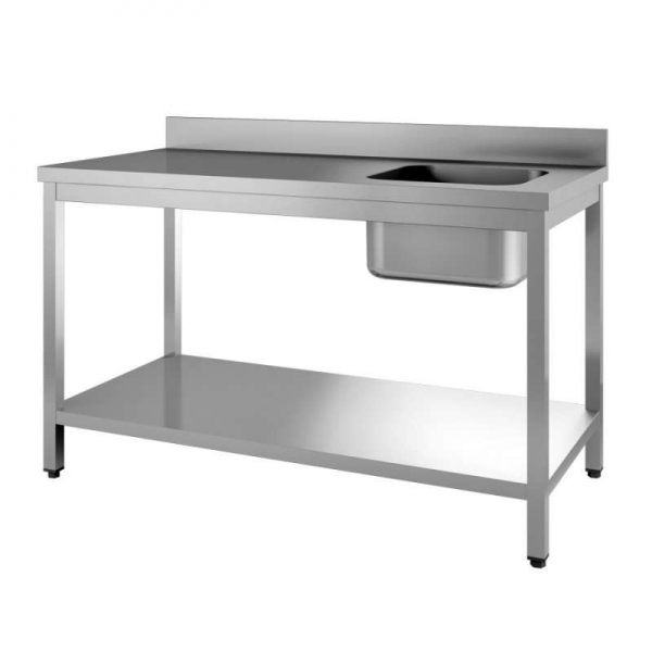 Masa din inox cu spalator 1400x700x850 mm