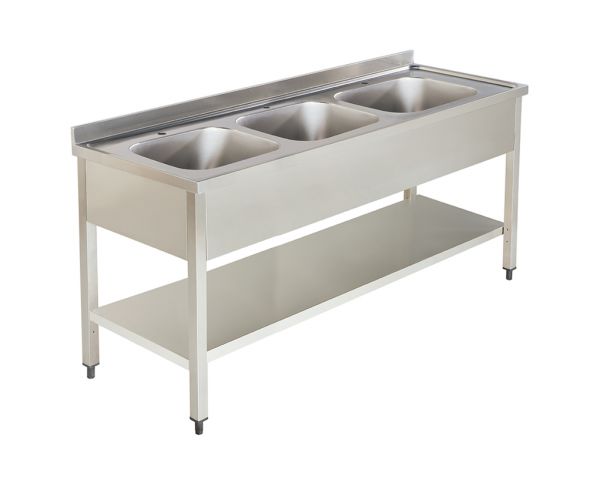 Spalator din inox cu 3 cuve 1500x700x850 mm
