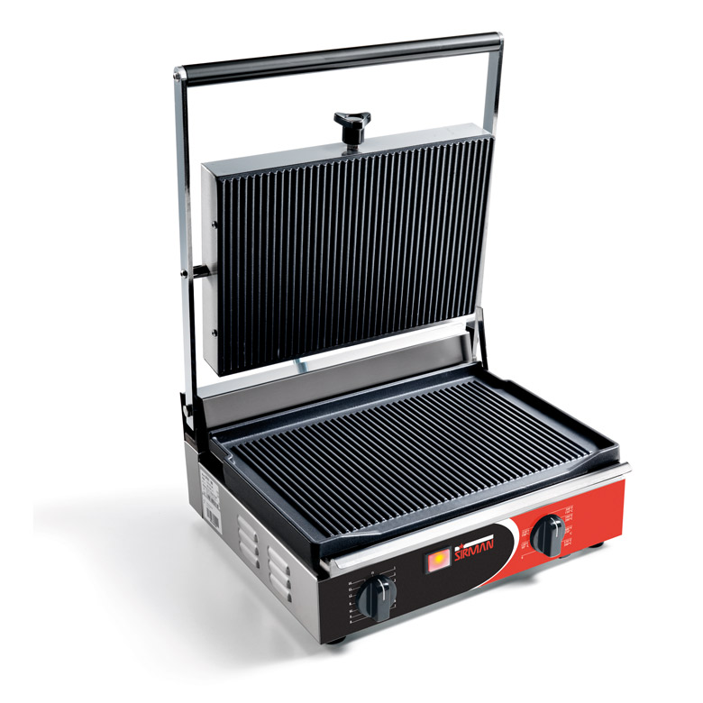 Contact grill simplu cu placi striate
