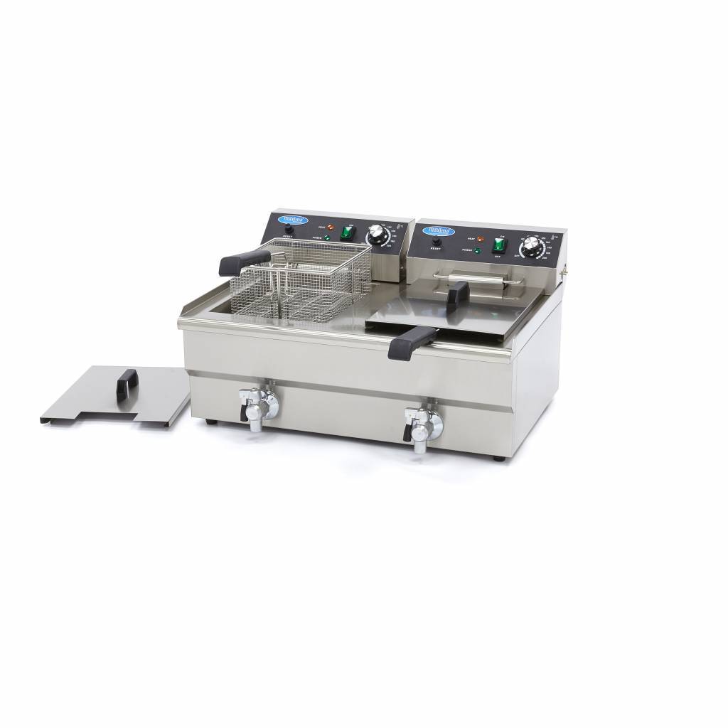 Friteuza electrica cu robinet Maxima 2 x 16L