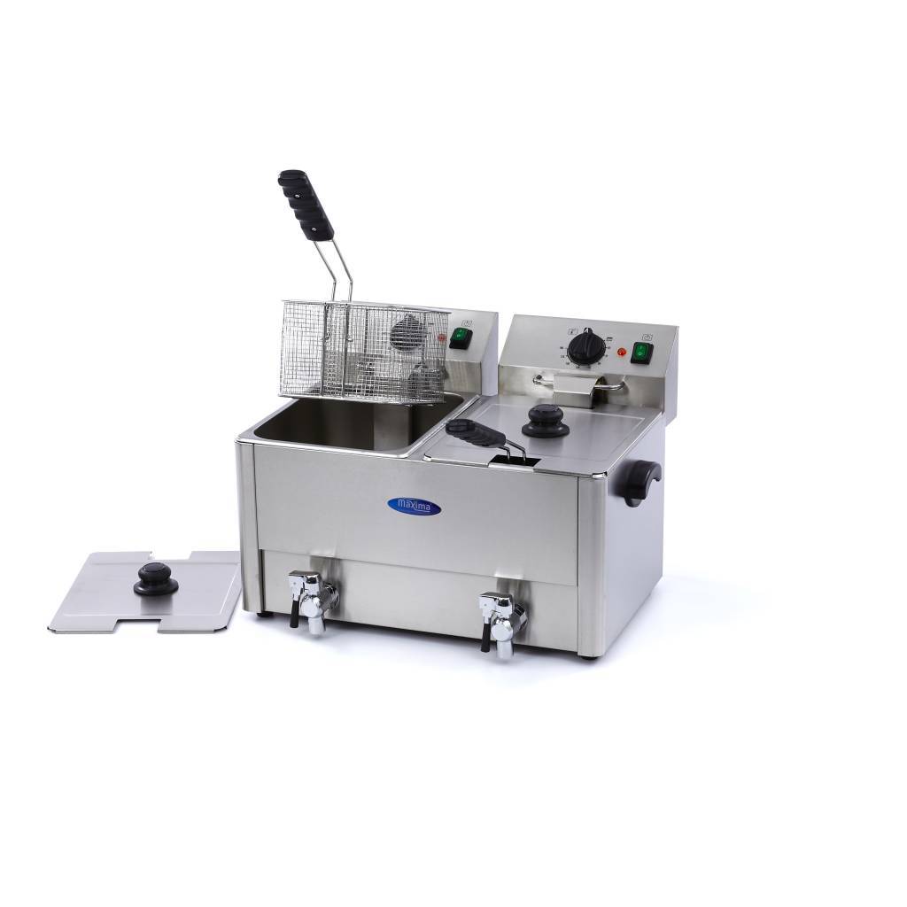 Friteuza electrica cu robinet Maxima 2x8L
