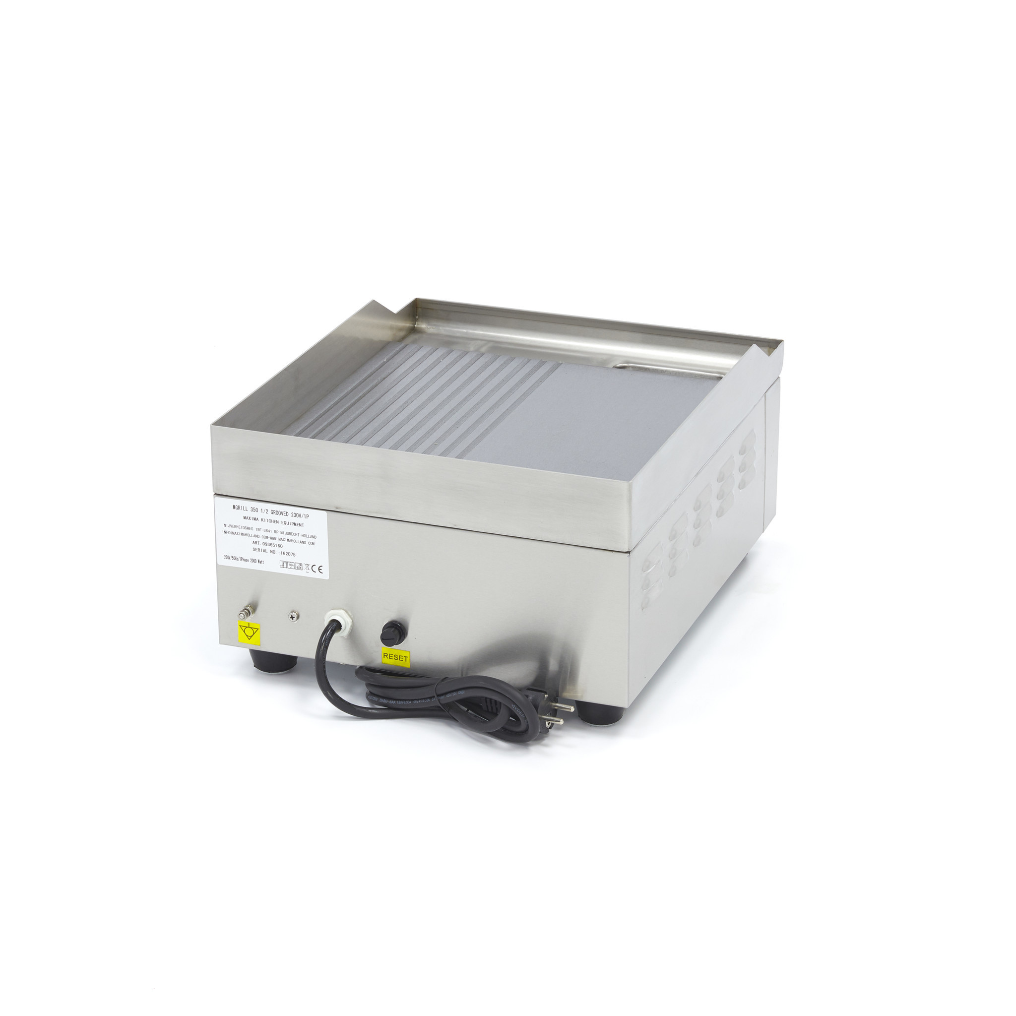 Grill frytop electric dublu suprafata neteda si striata Maxima-36cm 3