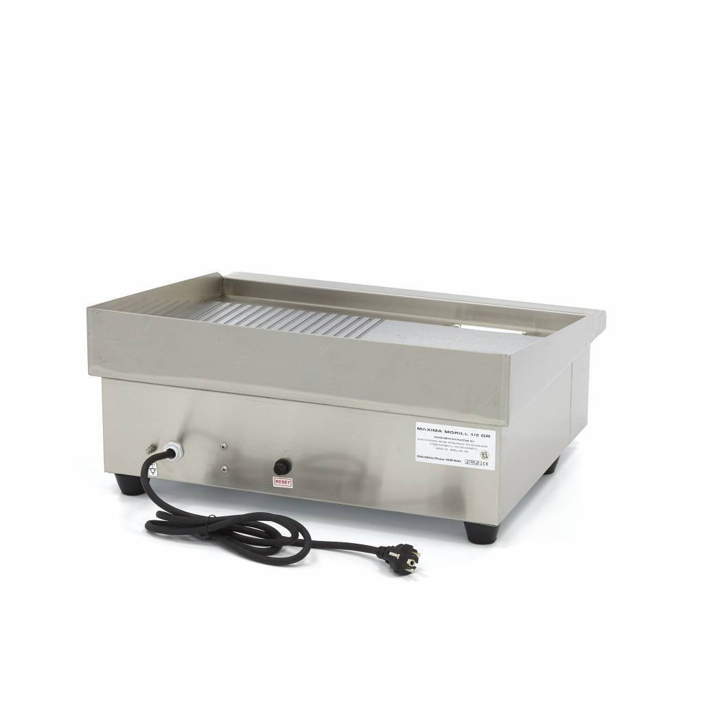 Grill frytop electric dublu suprafata neteda si striata Maxima-56cm 3