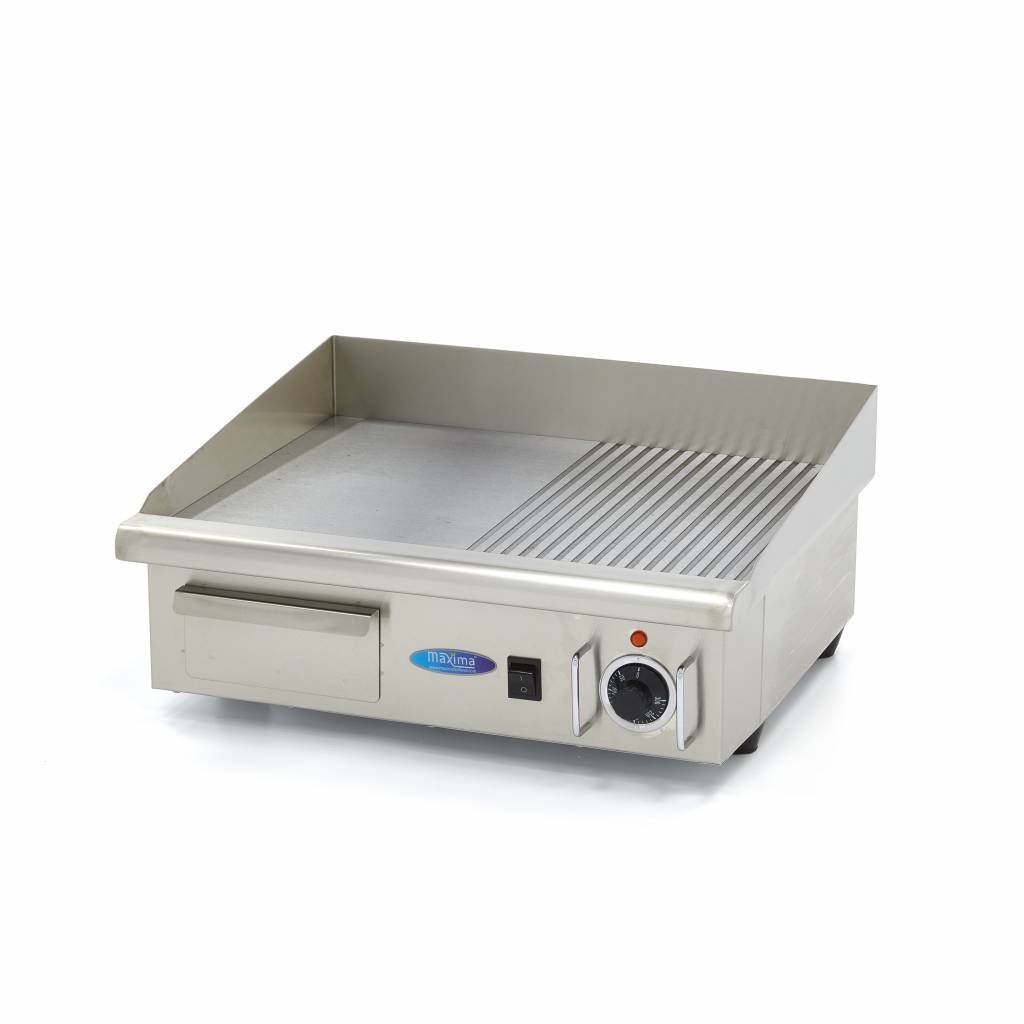 Grill frytop electric dublu suprafata neteda si striata Maxima-56cm