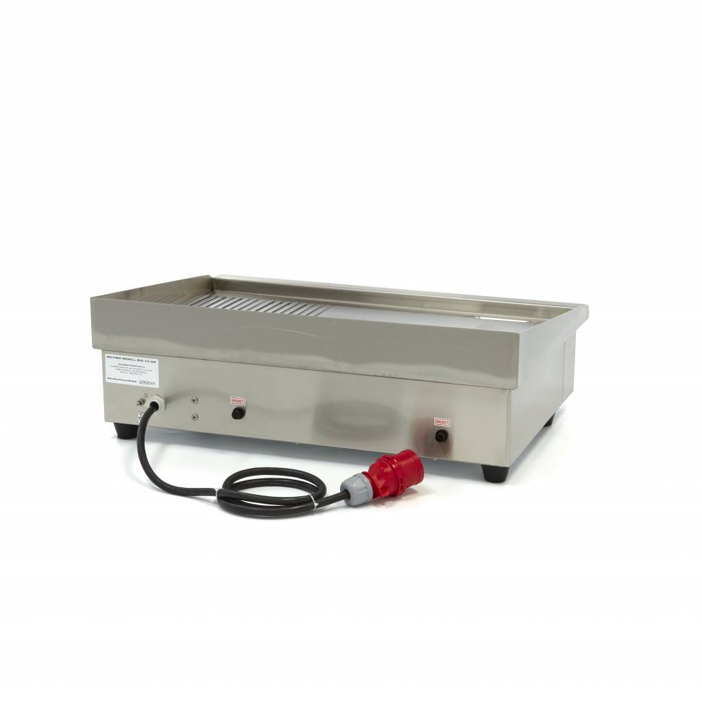 Grill frytop electric dublu suprafata neteda si striata Maxima-74cm 3