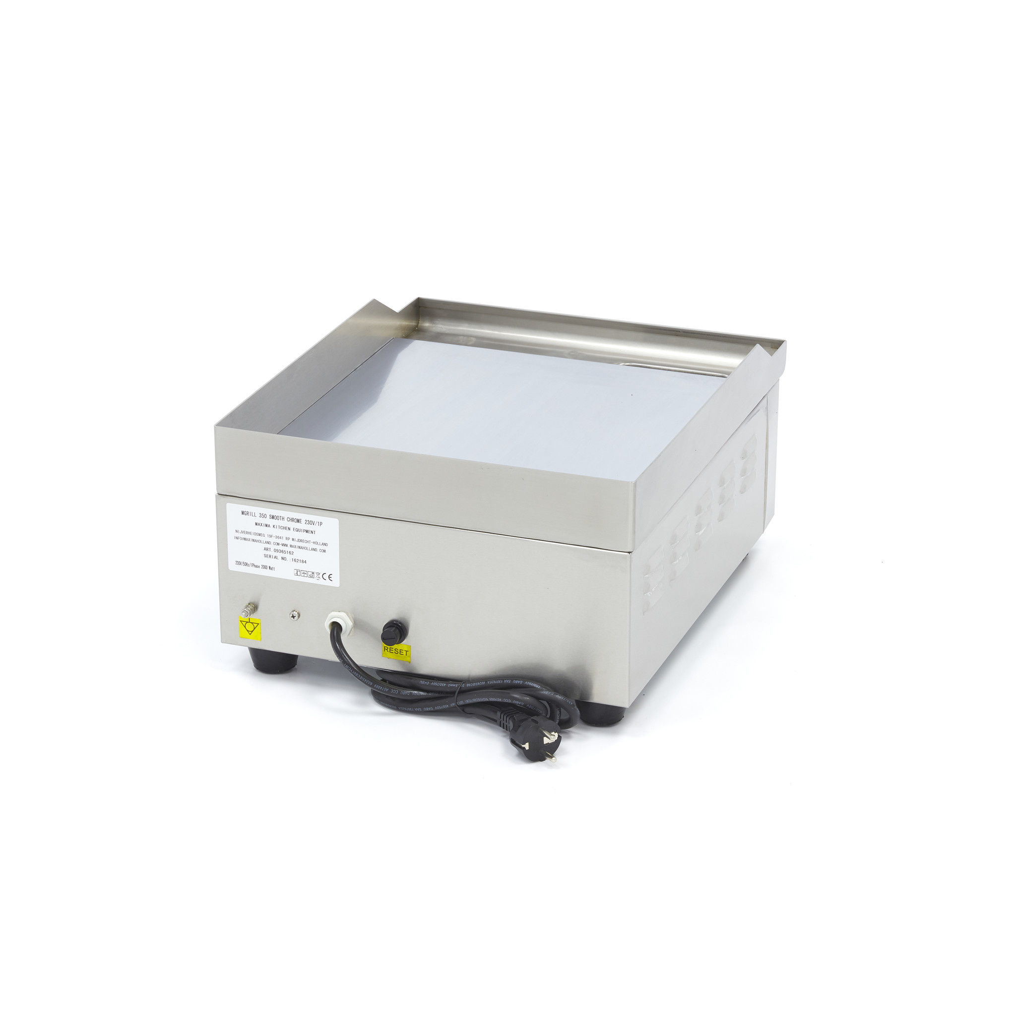 Grill frytop electric cu suprafata neteda cromata Maxima-36cm 3