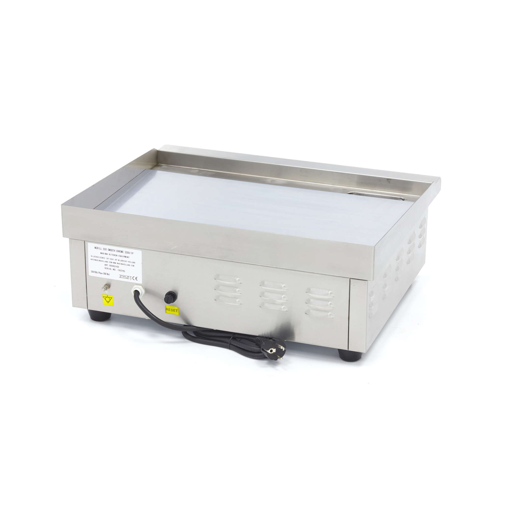 Grill frytop electric cu suprafata neteda cromata Maxima-55cm 3