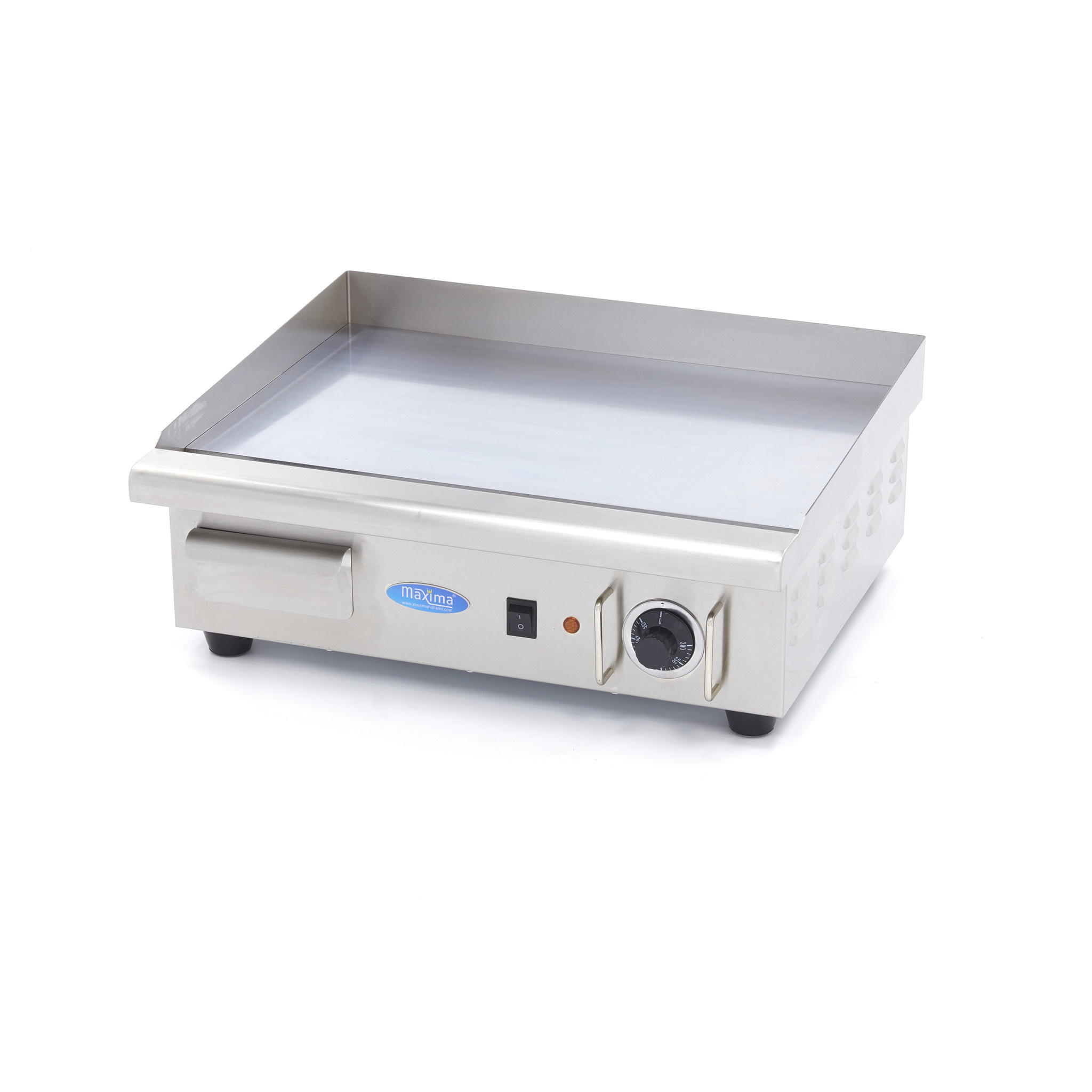 Grill frytop electric cu suprafata neteda cromata Maxima-55cm
