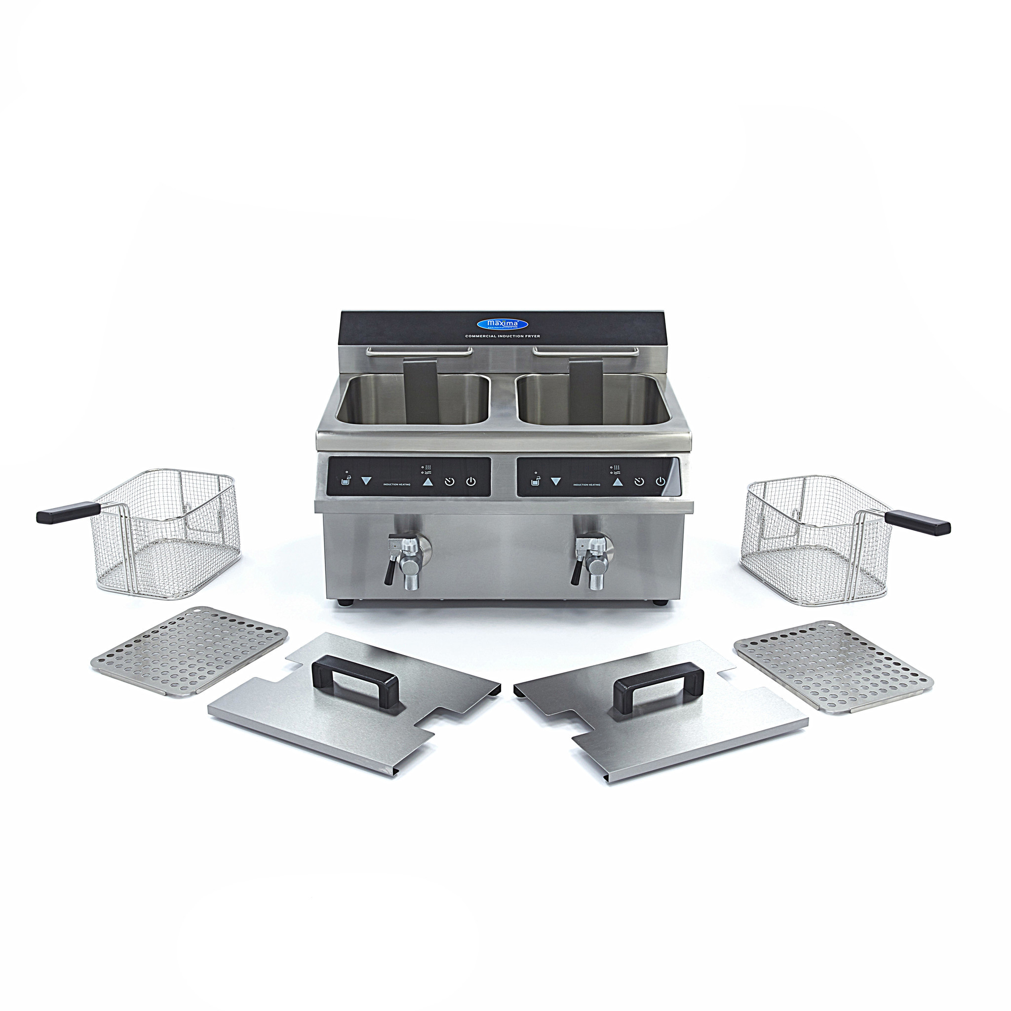 Friteuza cu inductie Maxima 2 x 8L cu robinet 2