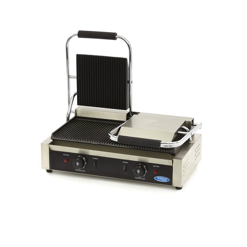 Contact grill dublu cu placa striata Maxima MCG BIG GR