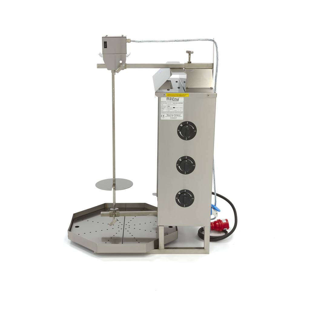 Aparat kebab/shaorma cu 3 arzatoare electric Maxima-motor deasupra 3