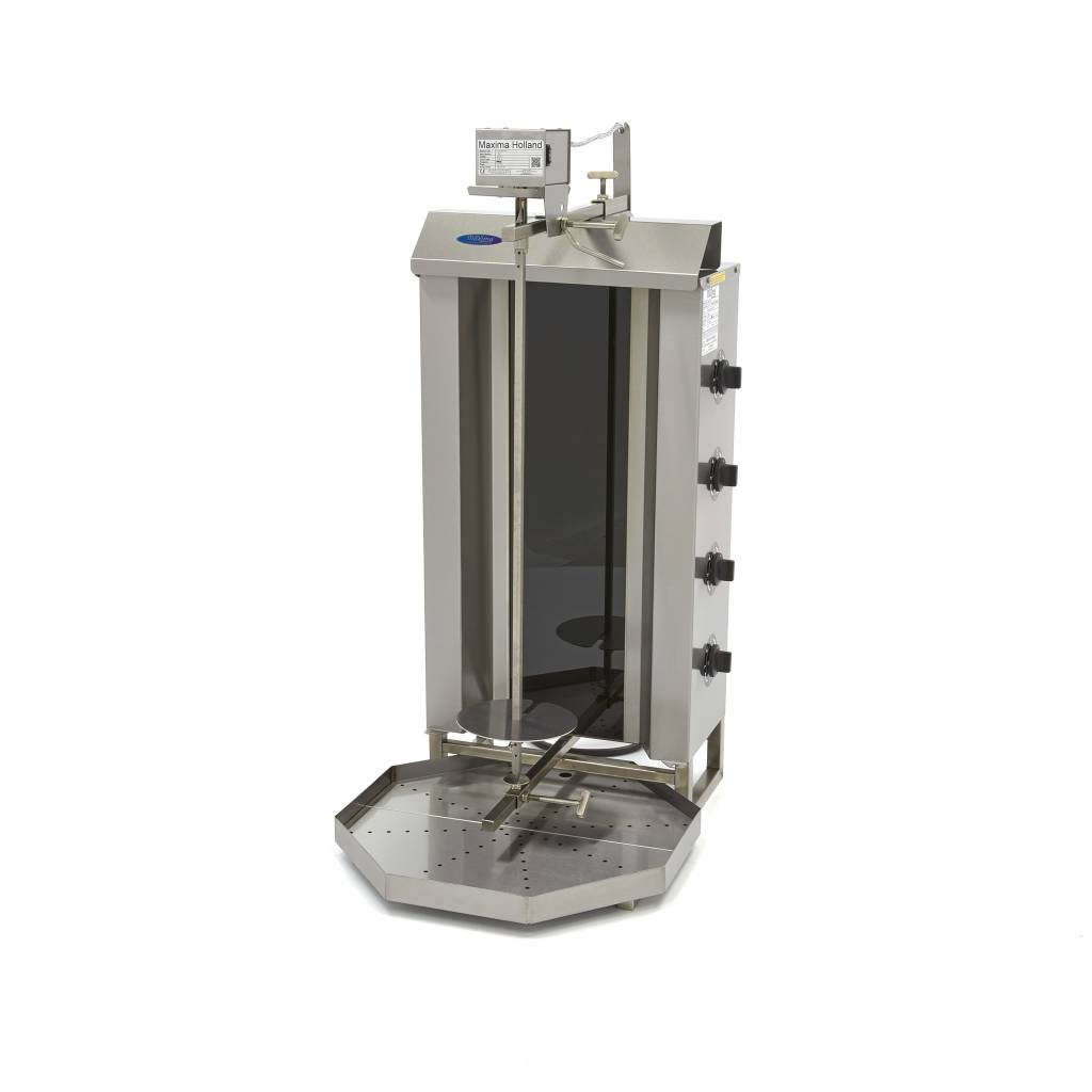 Aparat kebab/shaorma cu 4 arzatoare electric Maxima-motor deasupra