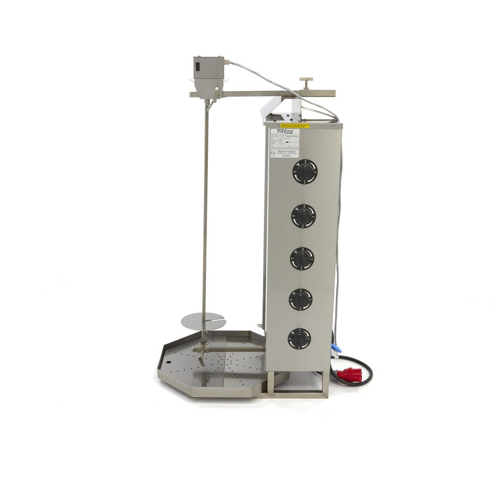 Aparat kebab/shaorma cu 5 arzatoare electric Maxima-motor deasupra 3