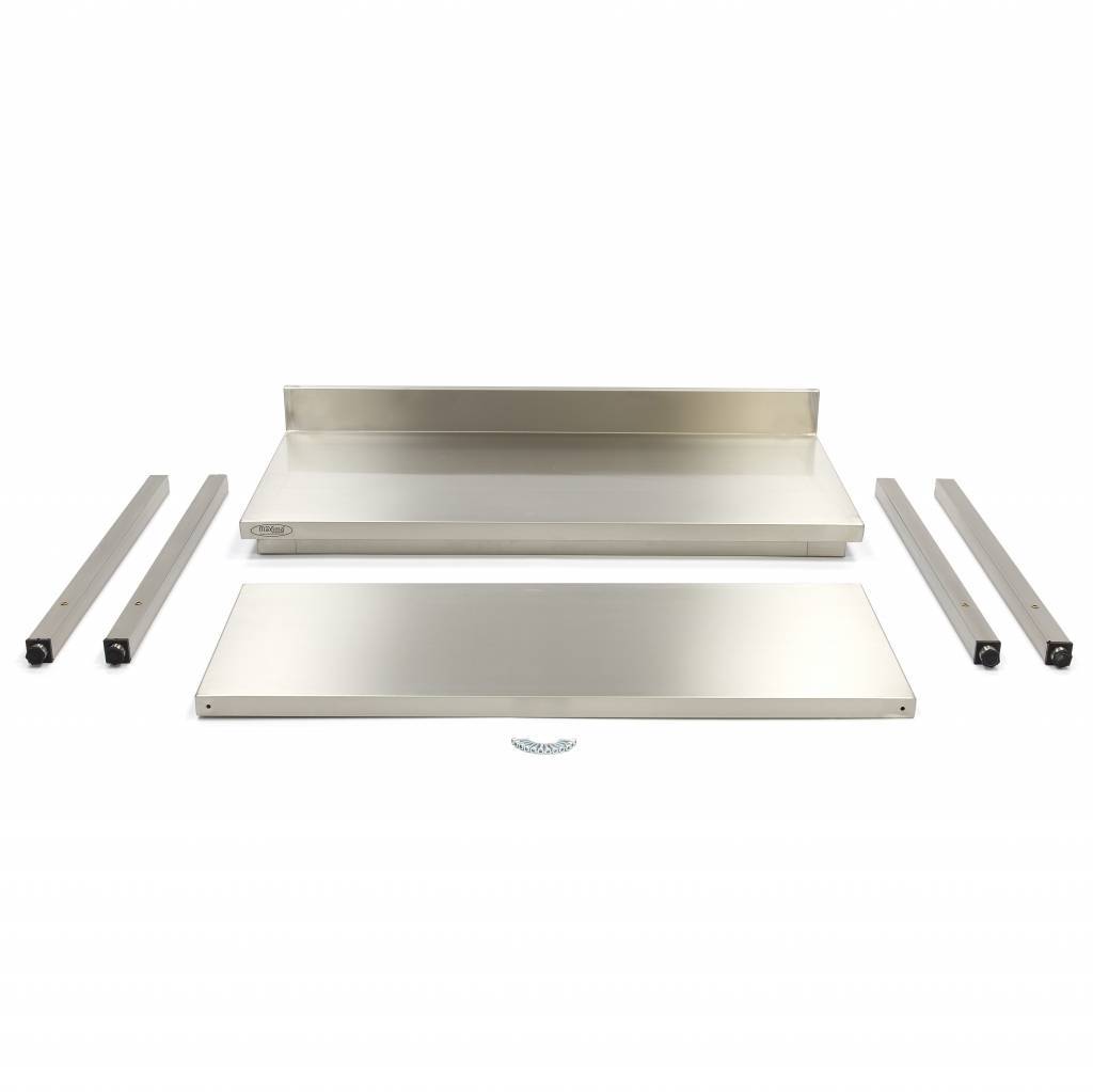 Masa inox cu polita si inaltator la perete Maxima 1400x600mm 3