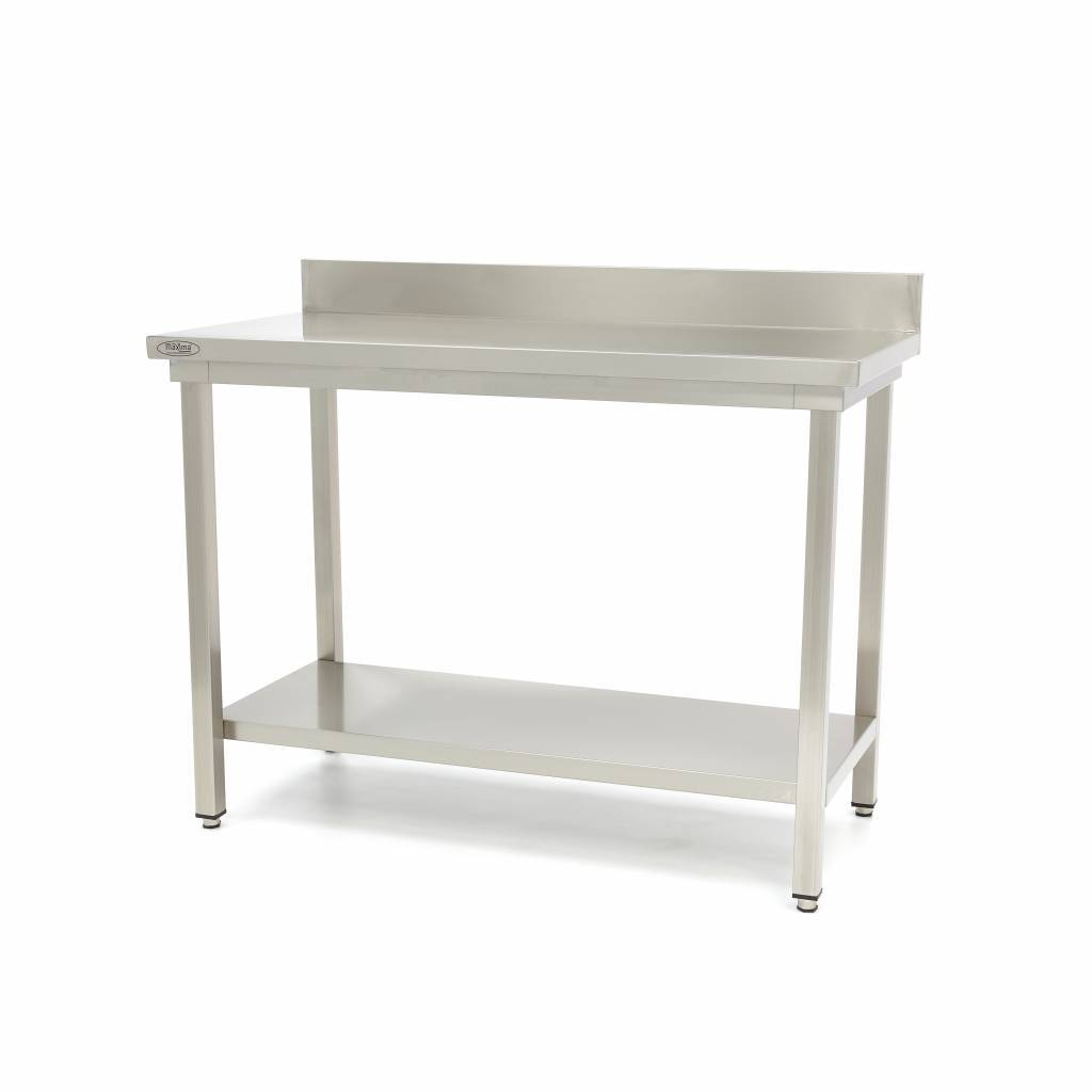 Masa inox cu polita si inaltator la perete Maxima 600x600mm